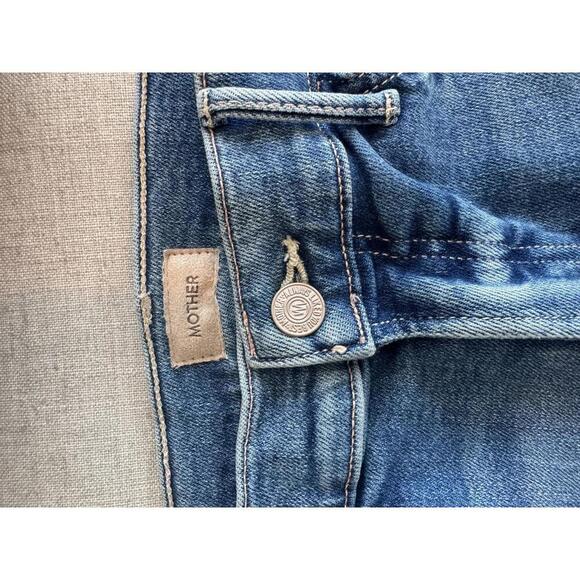 MOTHER Hustler Roller Sneak Jeans Riding the Cliffside Flare Size 31 Blue - Picture 6 of 8